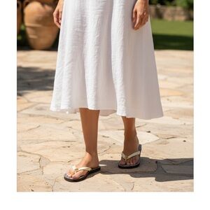 Tory Burch slippers - new with box Size 6. Color 3T White /brown